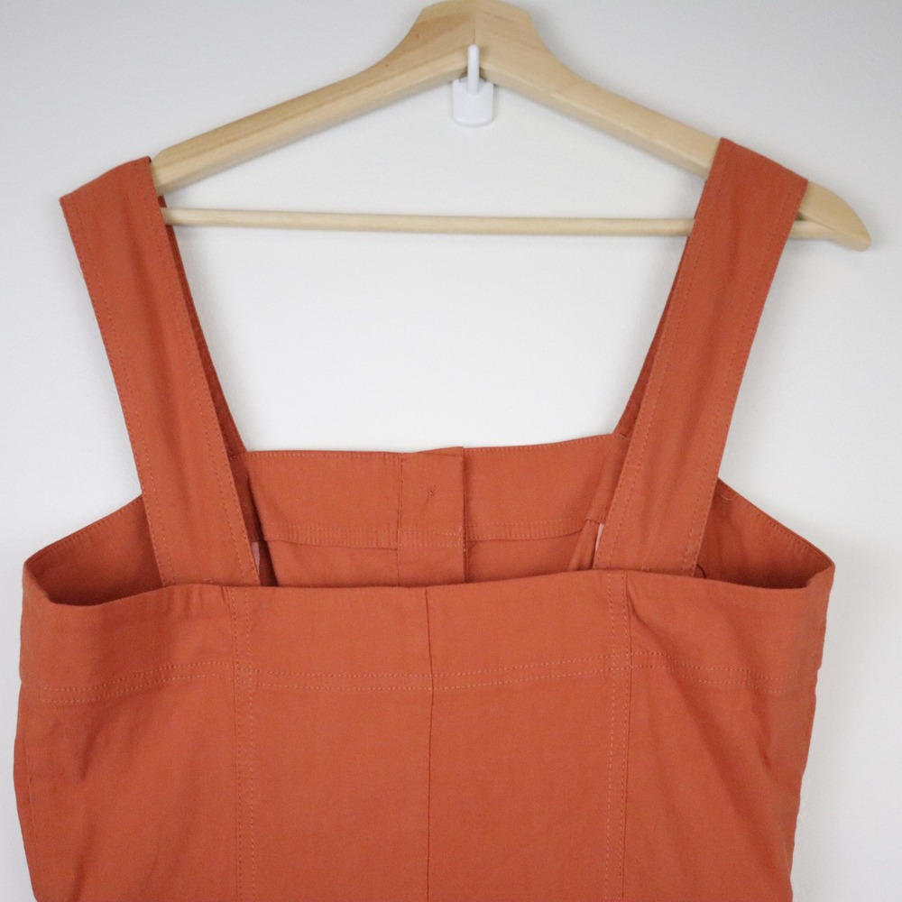 Anthropologie Maeve The Portside Jumpsuit 12 Tall Orange Collette Wide Leg - Picture 7 of 11